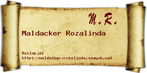 Maldacker Rozalinda névjegykártya